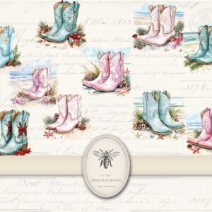 Coastal Cowgirl Boots Clipart Bundle